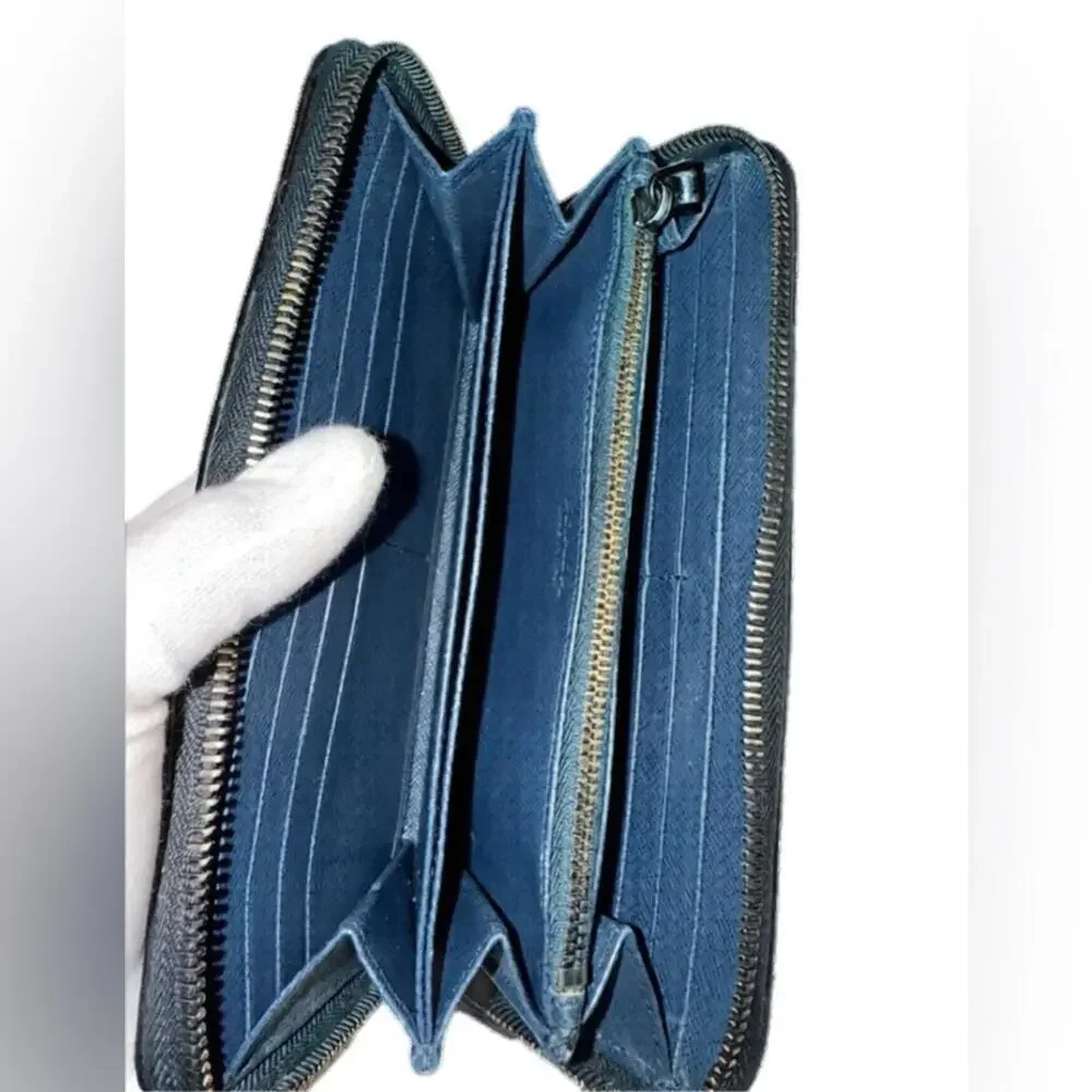 AUTHENTIC REWORKED Prada Saffiano Zippy Wallet- REDYED COND